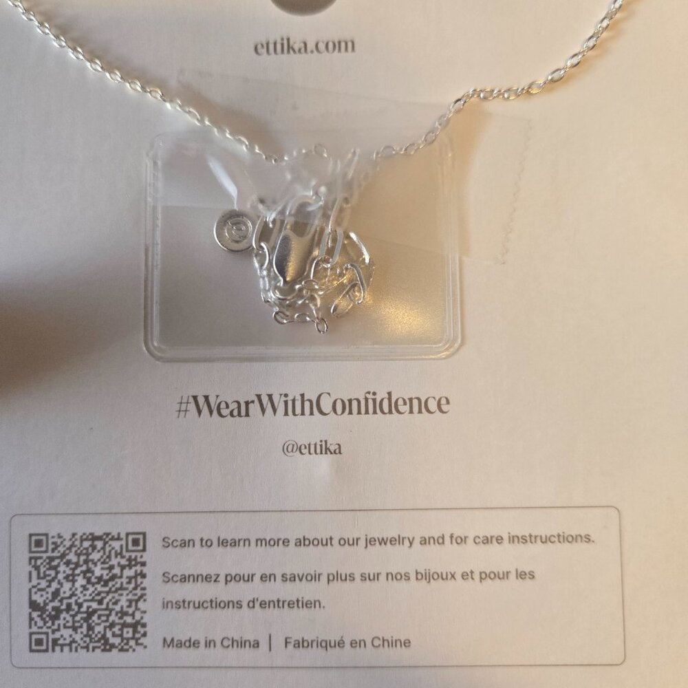 Ettika Silver Plated Necklace with teardrop stone - NWT - Picture 3 of 4
